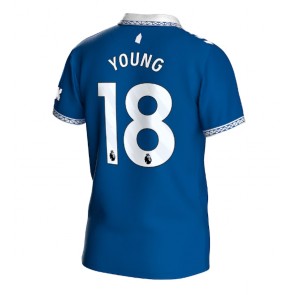 Everton Ashley Young #18 Domácí Dres 2023-24 Krátký Rukáv